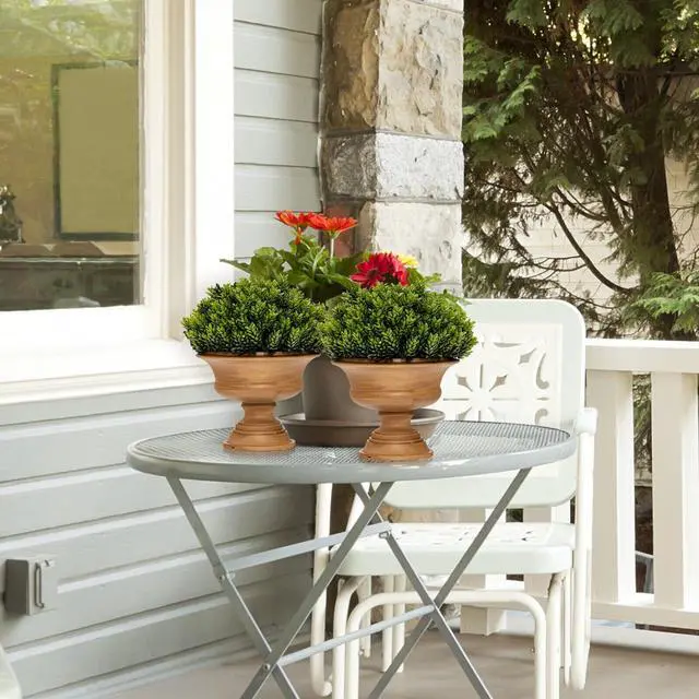 Alt view image 5 of 7 - SlickBlue 4 Pack Artificial Boxwood Topiary Trees