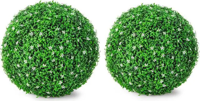 Main image of SlickBlue 2 PCS Holly Artificial Topiary Balls 19.5 Inch Faux Boxwood Balls