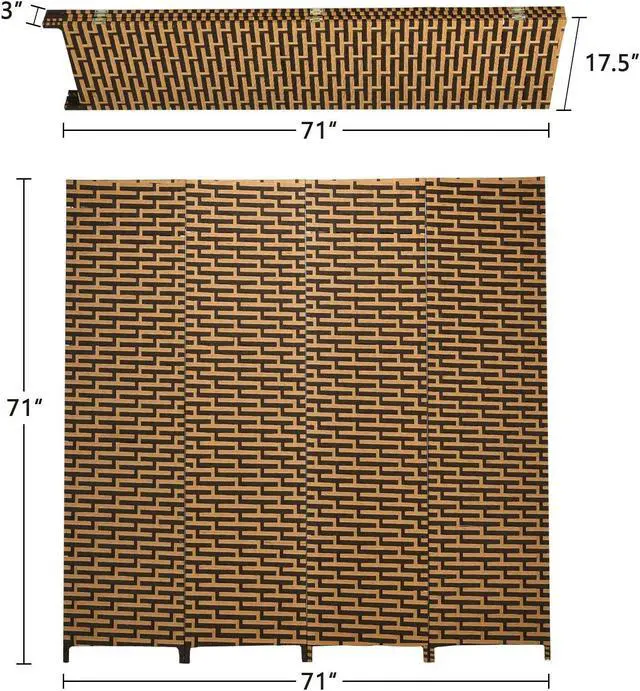Alt view image 4 of 7 - SlickBlue 4 Panel Folding Privacy Partition Room Divider with Rustproof Hinge-Yellow