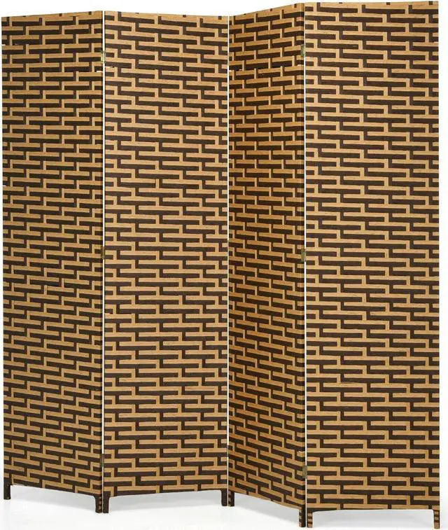 Alt view image 7 of 7 - SlickBlue 4 Panel Folding Privacy Partition Room Divider with Rustproof Hinge-Yellow