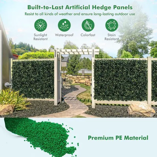 Alt view image 3 of 7 - SlickBlue 12 Pieces Artificial Peanut Leaf Hedges Panels