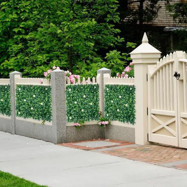Alt view image 3 of 3 - SlickBlue 12 Pcs 20 x 20inch Artificial Daisy Hedge Plant Privacy Fence Hedge Panels