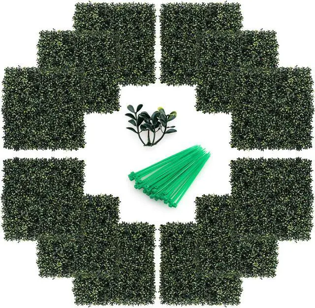 Alt view image 7 of 7 - SlickBlue 12 Pieces Artificial Peanut Leaf Hedges Panels
