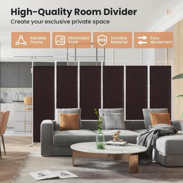 Alt view image 4 of 7 - SlickBlue 6-Panel Room Divider Folding Privacy Screen