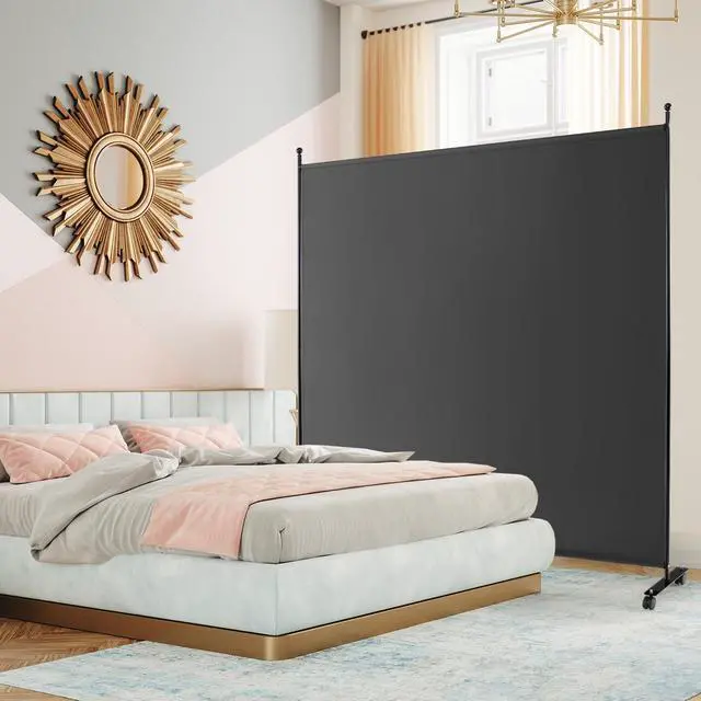 Alt view image 3 of 7 - SlickBlue 6 Feet Single Panel Rolling Room Divider with Smooth Wheels