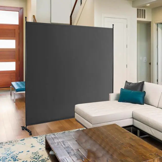 Alt view image 4 of 7 - SlickBlue 6 Feet Single Panel Rolling Room Divider with Smooth Wheels