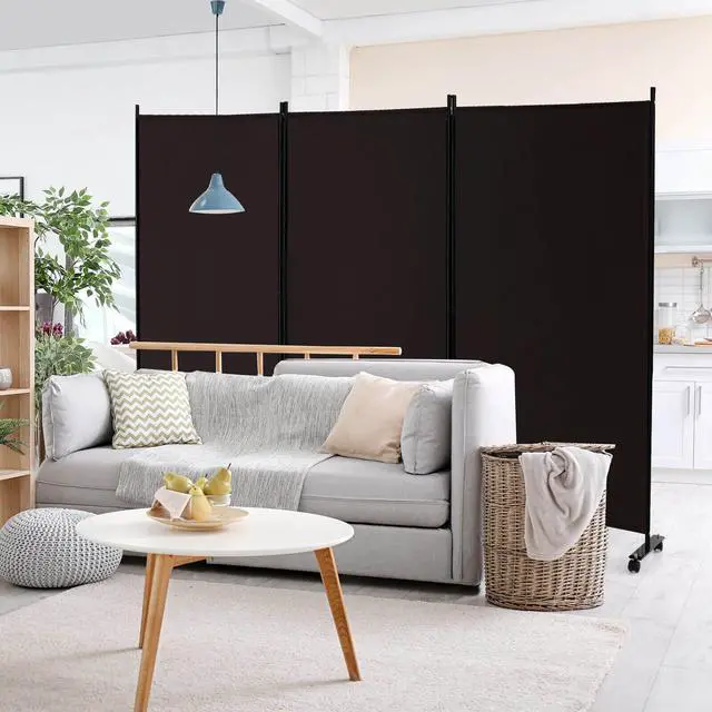 Alt view image 4 of 7 - SlickBlue 3 Panel Folding Room Divider with Lockable Wheels