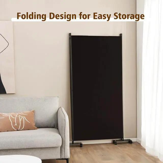 Alt view image 5 of 7 - SlickBlue 3 Panel Folding Room Divider with Lockable Wheels