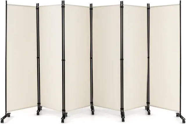 Main image of SlickBlue 6 Panel 5.7 Feet Tall Rolling Room Divider on Wheels