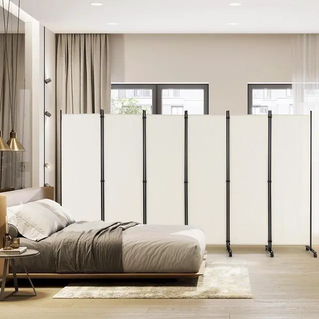 Alt view image 4 of 7 - SlickBlue 6 Panel 5.7 Feet Tall Rolling Room Divider on Wheels