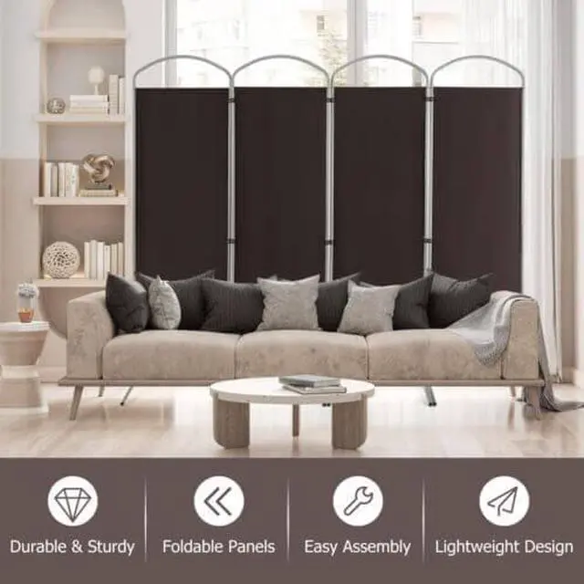 Alt view image 6 of 7 - SlickBlue 6.2Ft Folding 4-Panel Room Divider for Home Office Living Room