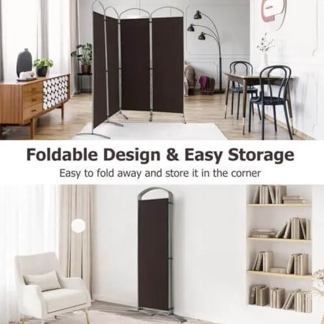 Alt view image 7 of 7 - SlickBlue 6.2Ft Folding 4-Panel Room Divider for Home Office Living Room