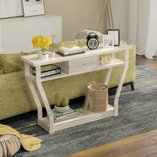 Alt view image 2 of 7 - SlickBlue Console Hall Table with Storage Drawer and Shelf