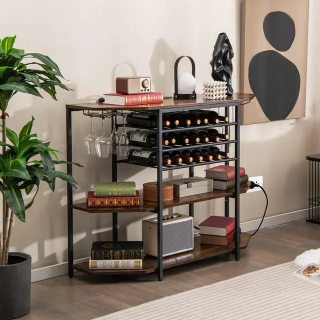 Alt view image 4 of 7 - SlickBlue 3-Tier Wine Bar Cabinet with Storage Shelves