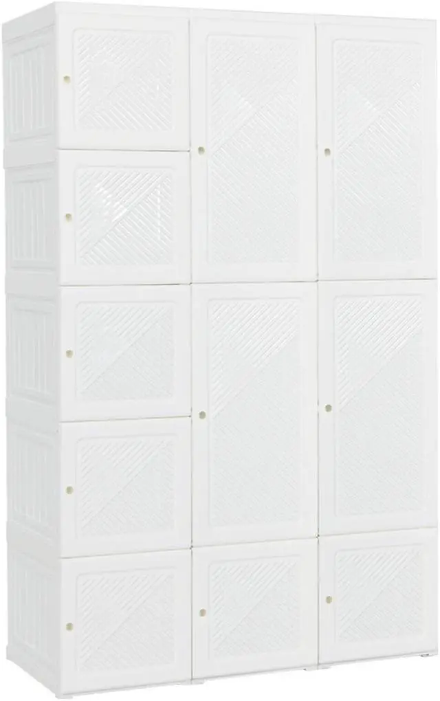 Main image of SlickBlue Foldable Armoire Wardrobe Closet with 10 Cubes