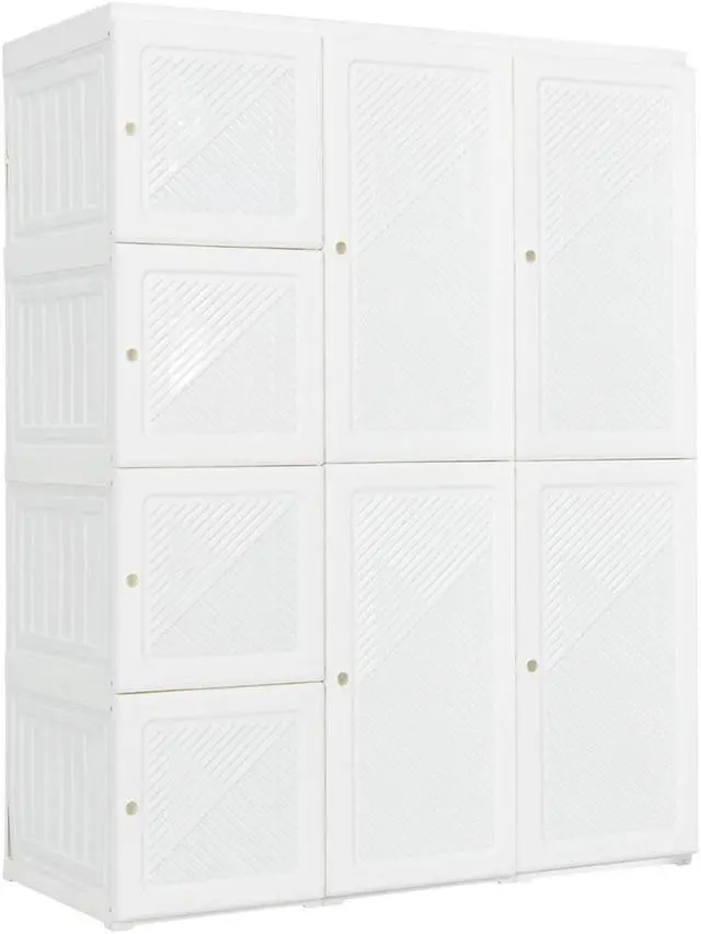 Main image of SlickBlue Clothes Foldable Armoire Wardrobe Closet with 12 Cubby Storage