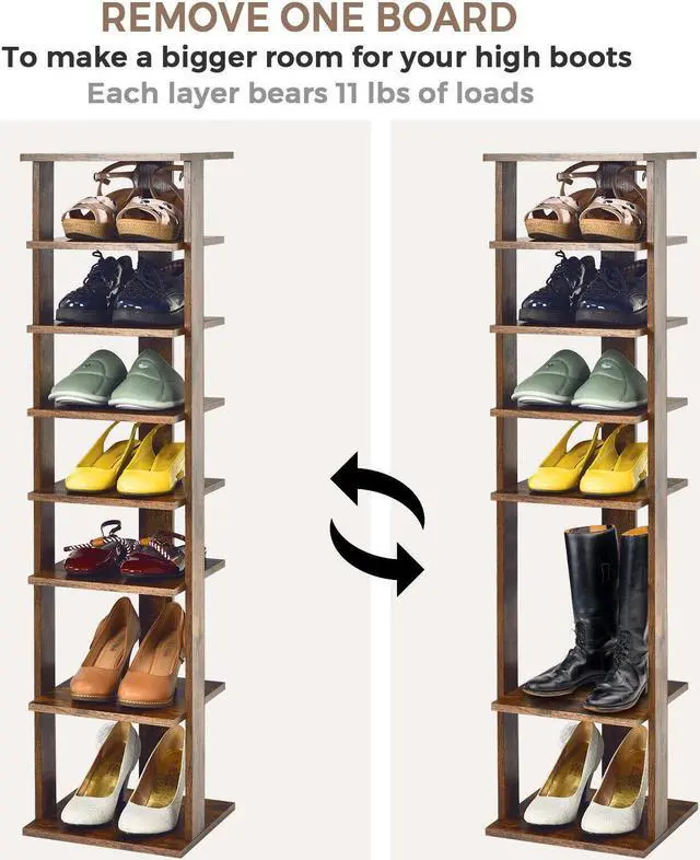 Alt view image 6 of 7 - SlickBlue 7-Tier Shoe Rack Practical Free Standing Shelves Storage Shelves