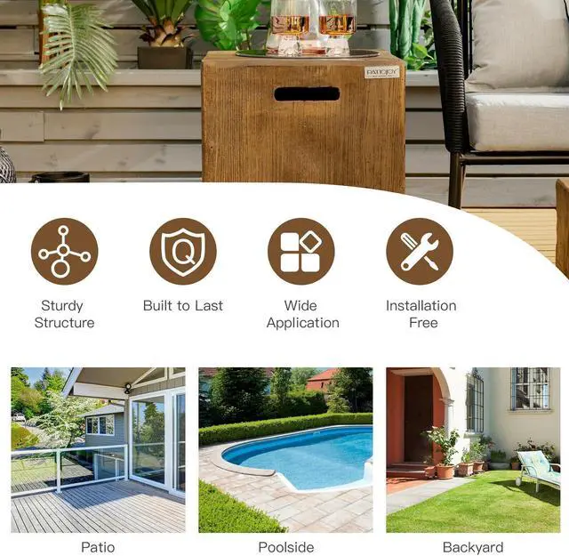 Alt view image 3 of 7 - SlickBlue 16" Outdoor Hideaway Table Cover for Standard 20 LBS Propane Tank-B