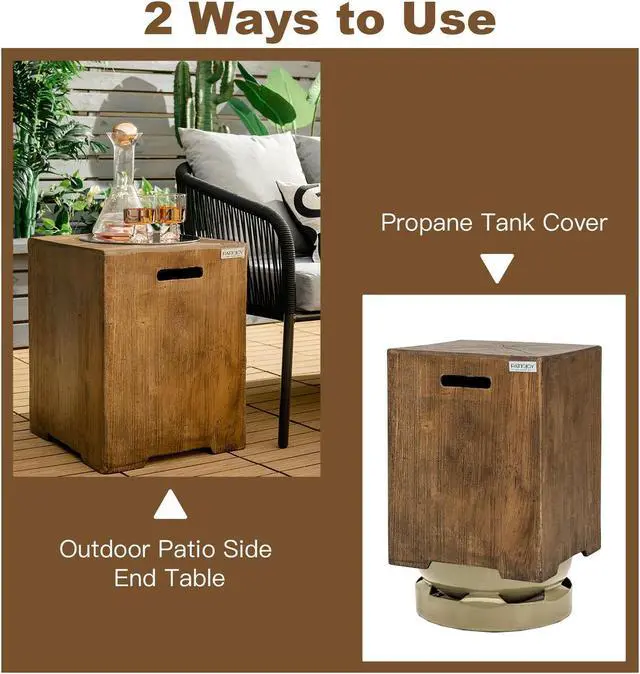 Alt view image 5 of 7 - SlickBlue 16" Outdoor Hideaway Table Cover for Standard 20 LBS Propane Tank-B
