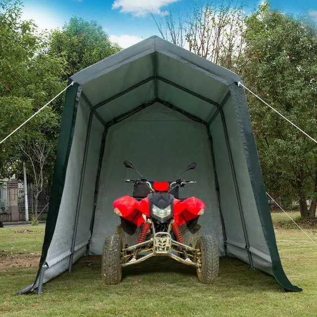 Alt view image 6 of 7 - SlickBlue Outdoor Carport Shed with Sidewalls and Waterproof Ripstop Cover-7 x 12 ft