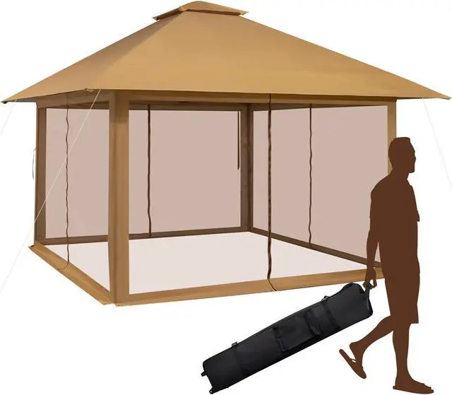 Alt view image 2 of 7 - SlickBlue 13 x 13 Feet Pop-up Instant Canopy Tent with Mesh Sidewall