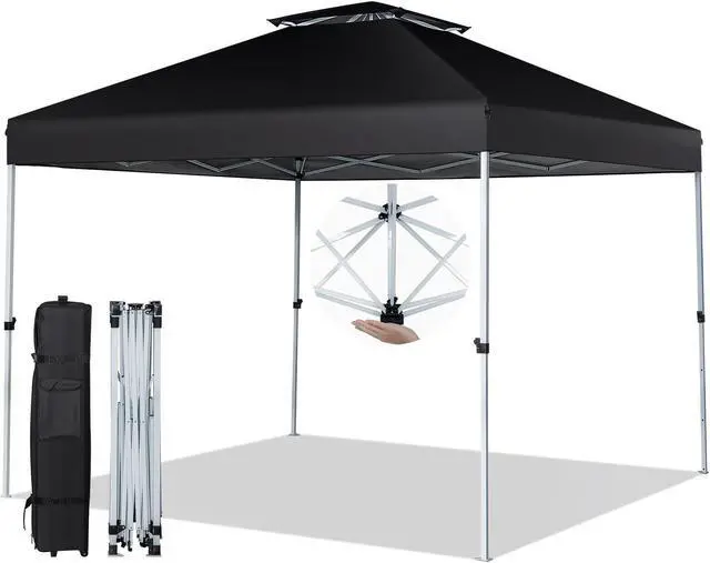 Main image of SlickBlue 2-Tier 10 x 10 Feet Pop-up Canopy Tent with Wheeled Carry Bag