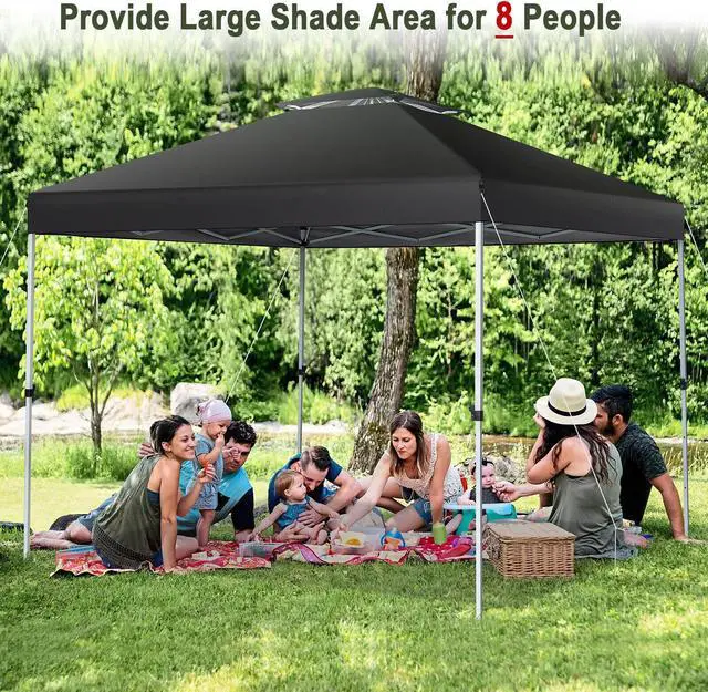 Alt view image 6 of 7 - SlickBlue 2-Tier 10 x 10 Feet Pop-up Canopy Tent with Wheeled Carry Bag