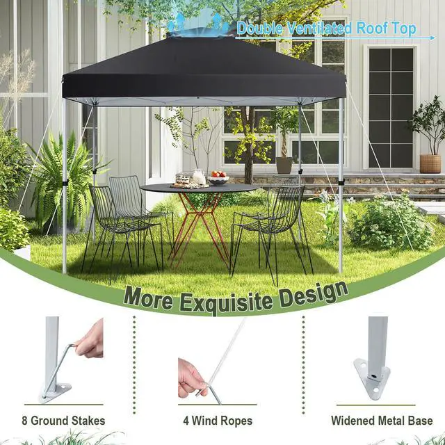 Alt view image 3 of 7 - SlickBlue 2-Tier 10 x 10 Feet Pop-up Canopy Tent with Wheeled Carry Bag