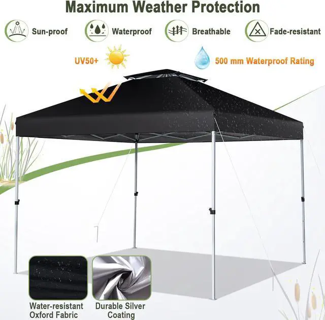 Alt view image 5 of 7 - SlickBlue 2-Tier 10 x 10 Feet Pop-up Canopy Tent with Wheeled Carry Bag