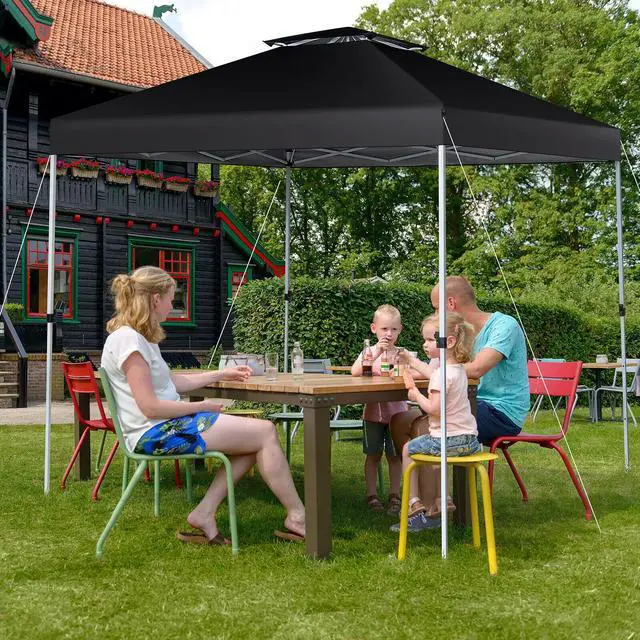 Alt view image 7 of 7 - SlickBlue 2-Tier 10 x 10 Feet Pop-up Canopy Tent with Wheeled Carry Bag