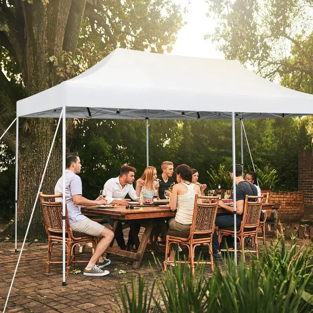 Alt view image 2 of 7 - SlickBlue 10 x 20 Feet Outdoor Pop-Up Patio Folding Canopy Tent-White