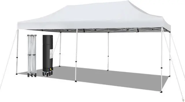 Main image of SlickBlue 10 x 20 Feet Outdoor Pop-Up Patio Folding Canopy Tent-White