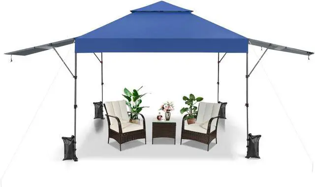 Alt view image 2 of 7 - SlickBlue 10 x 17.6 Feet Outdoor Instant Pop-up Canopy Tent with Dual Half Awnings