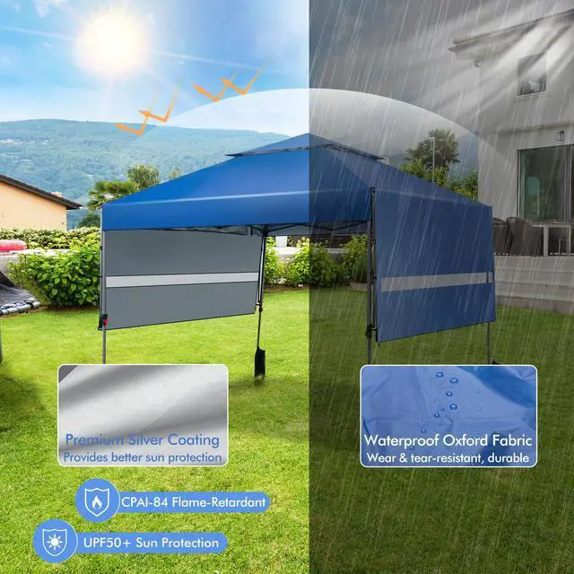 Alt view image 6 of 7 - SlickBlue 10 x 17.6 Feet Outdoor Instant Pop-up Canopy Tent with Dual Half Awnings