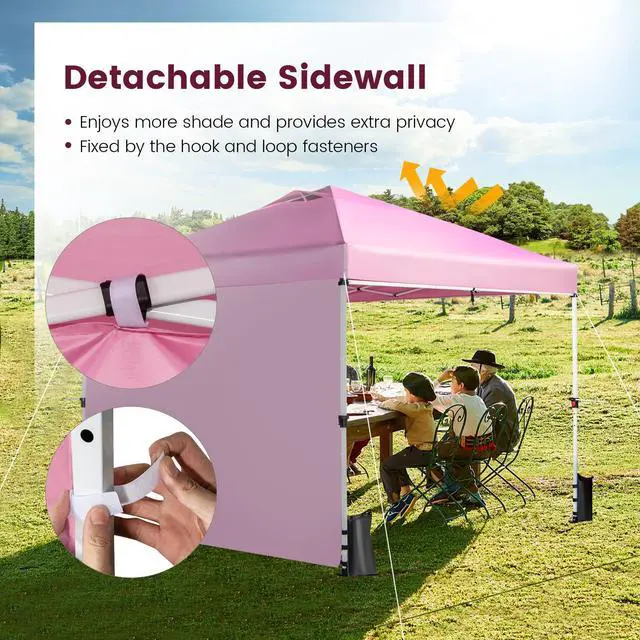 Alt view image 4 of 7 - SlickBlue 10 x 10 Feet Foldable Commercial Pop-up Canopy with Roller Bag and Banner Strip