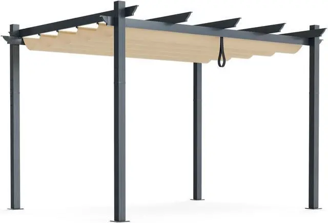 Main image of SlickBlue 10 x 12 Feet Outdoor Aluminum Retractable Pergola Canopy Shelter Grape Trellis
