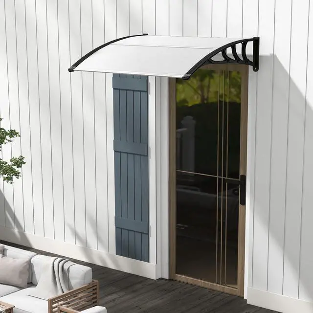 Alt view image 2 of 7 - SlickBlue 48 x 40 Inch Outdoor Front Door Window Awning Door Canopy Exterior