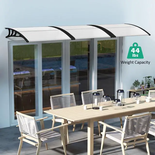 Alt view image 5 of 7 - SlickBlue 48 x 40 Inch Outdoor Front Door Window Awning Door Canopy Exterior