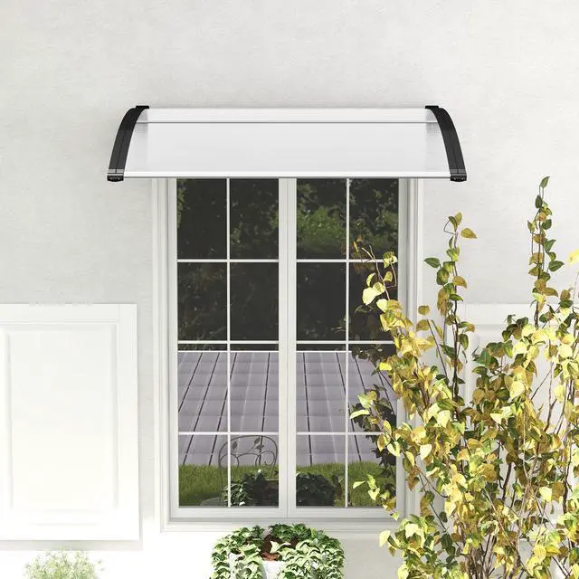 Alt view image 3 of 7 - SlickBlue 48 x 40 Inch Outdoor Front Door Window Awning Door Canopy Exterior
