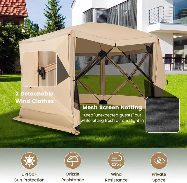 Alt view image 3 of 7 - SlickBlue 11.5 X 11.5 FT Pop-up Screen House Tent with Portable Carrying Bag