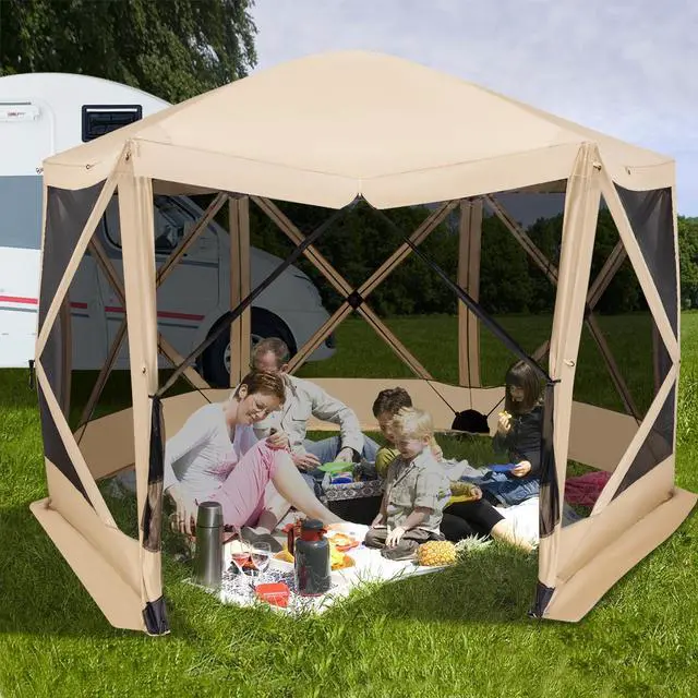 Alt view image 4 of 7 - SlickBlue 11.5 X 11.5 FT Pop-up Screen House Tent with Portable Carrying Bag