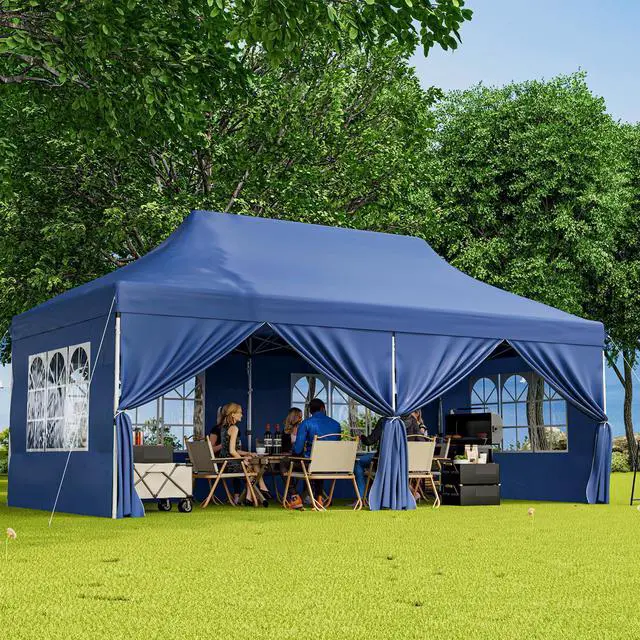 Alt view image 2 of 7 - SlickBlue 10 x 20 FT Pop up Canopy with 6 Sidewalls and Windows and Carrying Bag for Party Wedding Picnic