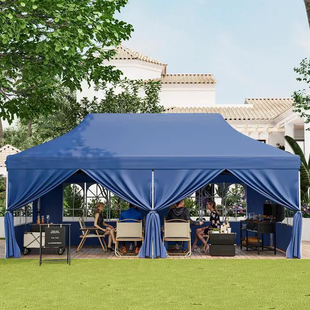 Alt view image 4 of 7 - SlickBlue 10 x 20 FT Pop up Canopy with 6 Sidewalls and Windows and Carrying Bag for Party Wedding Picnic