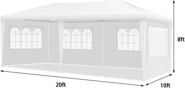 Alt view image 5 of 7 - SlickBlue 10 x 20 Feet Outdoor Party Wedding Canopy Tent with Removable Walls and Carry Bag