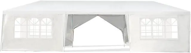 Alt view image 2 of 7 - SlickBlue 10 x 30 Feet Outdoor Canopy Tent with 6 Removable Sidewalls and 2 Doorways-White