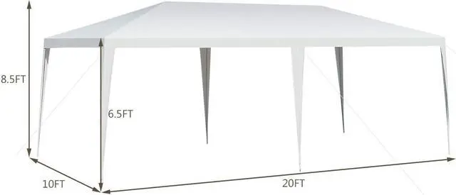 Alt view image 2 of 7 - SlickBlue 10 x 20 Feet Waterproof Canopy Tent with Tent Peg and Wind Rope