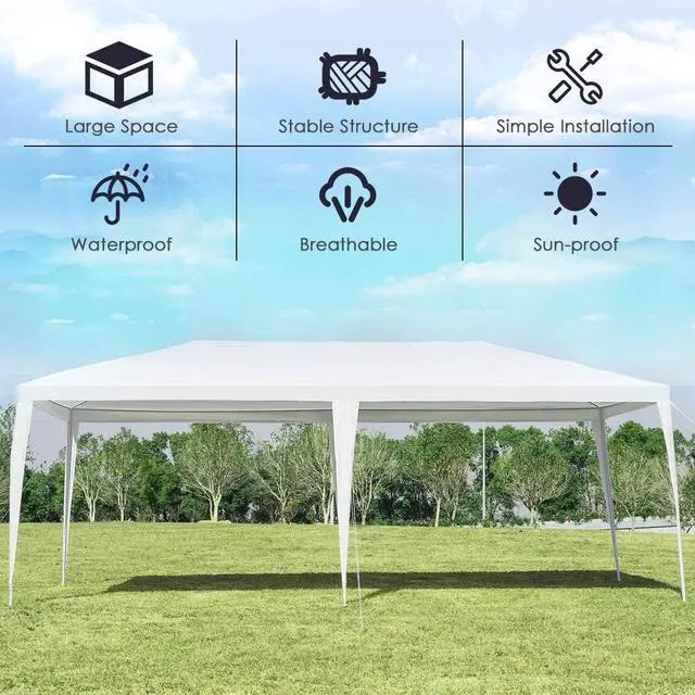 Alt view image 6 of 7 - SlickBlue 10 x 20 Feet Waterproof Canopy Tent with Tent Peg and Wind Rope