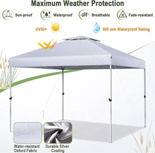 Alt view image 6 of 7 - SlickBlue 2-Tier 10 x 10 Feet Pop-up Canopy Tent with Wheeled Carry Bag
