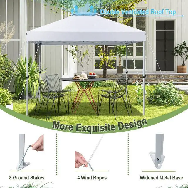 Alt view image 7 of 7 - SlickBlue 2-Tier 10 x 10 Feet Pop-up Canopy Tent with Wheeled Carry Bag