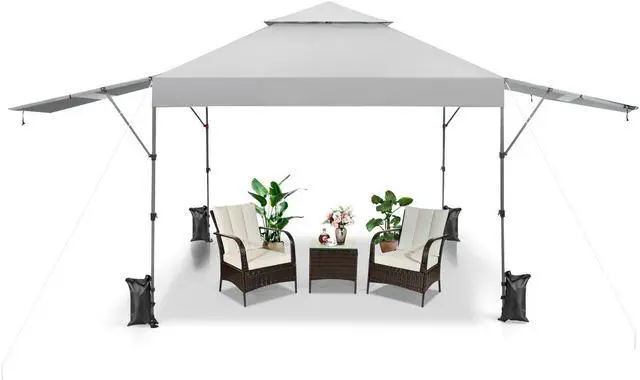 Alt view image 2 of 7 - SlickBlue 10 x 17.6 Feet Outdoor Instant Pop-up Canopy Tent with Dual Half Awnings